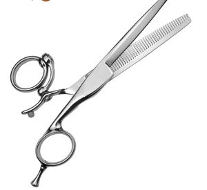 Ciseaux de barbier professionnels à lame affûtée de qualité supérieure pour droitiers, en acier inoxydable 440C, légers, avec manche moyen - Product Image 4