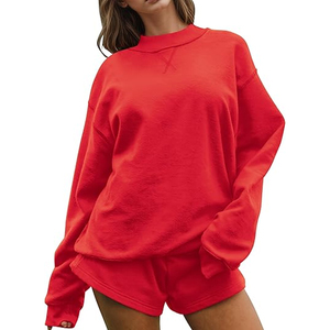 Customized Heavyweight Long Pullover Mock neck Printed Streetwear Sweatshirt Winter Oversized Women's 100% Cotton - Product Image 5