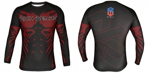 เสื้อรัดกล้ามเนื้อแขนยาวสำหรับผู้ชาย แห้งเร็ว เหมาะสำหรับออกกำลังกาย ยิม MMA แกรปลิง โนกิ พิมพ์ลายแบบซับลิเมชั่น ชุดสำหรับศิลปะการต่อสู้ - Product Image 4