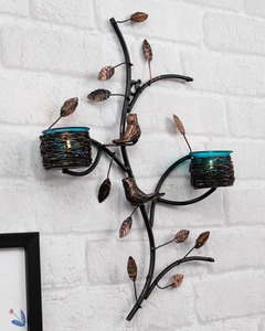 Mantel Magic Porte-bougie mural avec motif d'oiseaux et de feuilles 30x44cm pour la décoration de la maison - Product Image 3