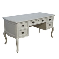 Ensemble de bureau et de chaise peint en blanc de Style français secrétaire en bois massif pour meubles de bureau à domicile de reproduction antique