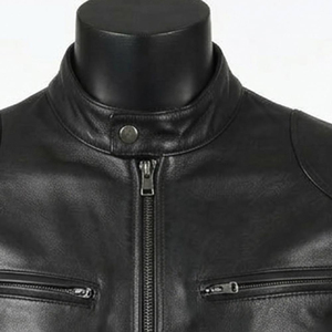 Blousons en cuir pour hommes, collection automne, col montant, coupe-vent, respirants, écologiques, style urbain, grandes tailles, personnalisables sur le devant – Vente flash - Product Image 5