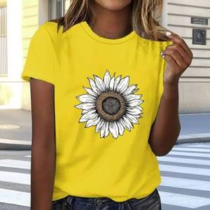 T-shirt Femme Slim Décontracté à Manches Courtes avec Logo 3D et Fond Uni, Personnalisable par Transfert Thermique, Écologique, Printemps-Été - Product Image 1