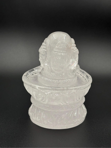 Hand Carved Natural Clear Quartz Panchmukhi Shivling | Five Face Shiva Lingam Crystal <b>Statue</b> | Hindu Spiritual Feng Shui Decor - Product Image 5