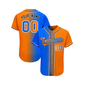 Maillot de baseball personnalisé à dégradé, entièrement boutonné, unisexe, en polyester antibactérien, à manches courtes, vêtement de sport imprimé par transfert thermique pour équipe - Product Image 6