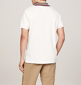 Vente directe usine – Polo homme à col contrastant, logo personnalisé imprimé, en coton doux et respirant, manches courtes, tricot uni - Product Image 4
