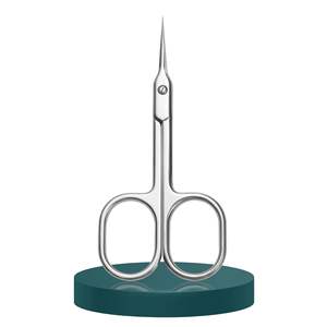 Ciseaux professionnels pour cuticules et sourcils en acier inoxydable courbé et aiguisé de 9,4 cm - Outil durable pour la manucure et le soin personnel - Product Image 1