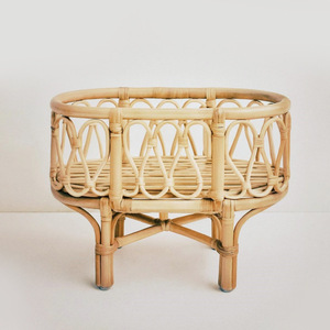 Low price natural rattan dolls house furniture rattan doll bed cradles mini size toy cradle <b>cot</b> - Product Image 6