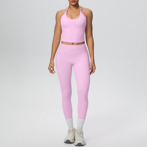 High Quality 2 Pieces Set Breathable Active Wears Quick Dry Yoga Set for Women Active Wear Gym Fitness Yoga Sets - Product Image 4