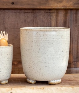 Speckled Ceramic <b>Utensil</b> <b>Holder</b> Raised Feet Design Matte Finish Thick Build Heat Resistant <b>Kitchen</b> Countertop Storage Organizer - Product Image 2