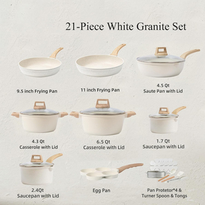 Professional Grade <b>Non</b> <b>Stick</b> <b>Pots</b> And Pans Collection Featuring Copper Coated Interior Heavy Gauge Aluminum Construction - Product Image 2