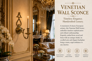 Luxury European Venetian Baroque <b>Wall</b> <b>Sconce</b> Premium Decorative <b>Wall</b> <b>Light</b> with Elaborate Ornamental Mirrorwork, Elegant Brass - Product Image 6