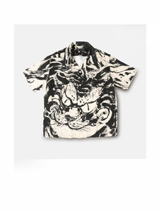 Chemise décontractée à manches courtes pour homme, imprimé rétro hawaïen, col boutonné, tissu en lin et coton, respirant, séchage rapide pour l'été - Product Image 1
