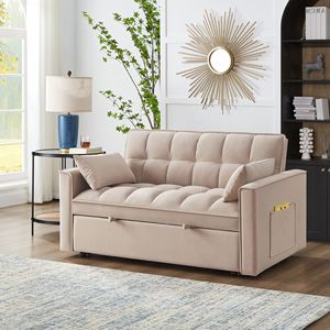Divano Letto 4-in-1 Trapuntato con Braccioli e Tasche Portaoggetti, Schienale Regolabile, Funzione Estraibile Multifunzione - Product Image 2