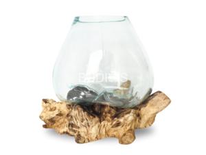 Cuenco de cristal fundido para acuario sobre madera flotante, cuenco redondo de cristal de 1.5L para decoración del hogar en interiores - Product Image 3