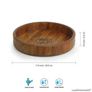 Bandeja de servicio rectangular de madera hecha a mano de lujo Placa de cargador decorativa clásica para fiestas, cenas y entretenimiento en el hogar - Product Image 4