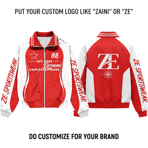 Premium 100% Polyester/Nylon <b>Canvas</b> 110 GSM Lightweight Red White Waterproof Windbreaker <b>Jacket</b> <b>for</b> <b>Men</b> Custom Logo OEM ODM - Product Image 1