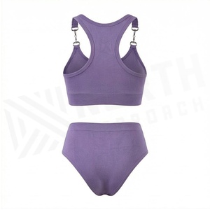 Women's 2 Piece <b>Bikini</b> <b>Set</b> High Waist Bottoms Rhinestone Detail Bandeau Top Stretch Swimwear - Product Image 2
