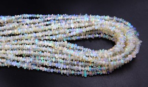 Perles d'opale éthiopienne naturelle multi-feu, opale de forme ronde lisse, environ. 8x3MM à 3MM, longueur de 16 pouces - Product Image 5