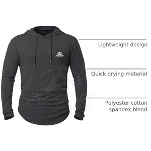 Winter Casual Men's Gym <b>Hoodies</b> with Eco-Friendly Quick Dry Breathable Fabric Adjustable Hood Customizable for <b>Workouts</b> Running - Product Image 6