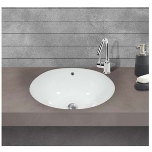 Rectangular glossy white ceramic basin 480x335x200mm wall mounted floating sink semi pedestal kit style - Product Image 1