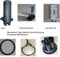 TRISTAR GPJM3-TS Boîtier vertical ABS à 144 fibres, 2 ports, pour réseau FTTH, joint de raccordement souterrain direct