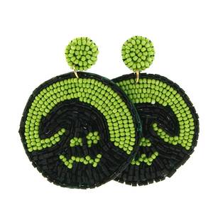 Pendientes de aleación de zinc bordados con cuentas de semillas, hechos a mano en India, diseño de loro en color personalizado para mujeres y niñas, pendientes de fiesta - Product Image 2