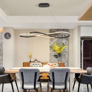 39\" Modern LED Pendant <b>Light</b> Infinity Design Hanging Ceiling Fixture Adjustable Height Dimmable for Living Room <b>Dining</b> Room - Product Image 2
