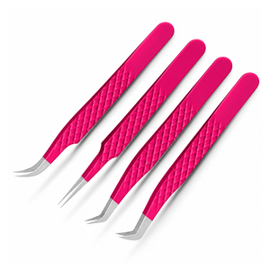Ensemble de pinces à cils en acier inoxydable de précision, outils à pointe fine pour les extensions de cils, utilisation en salon de beauté - Product Image 1