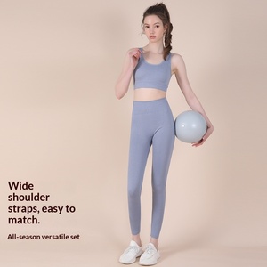 ชุดโยคะออกกำลังกาย 2 ชิ้น สำหรับเด็กผู้หญิง แบบขายส่ง เป็นมิตรกับสิ่งแวดล้อม ยกกระชับสะโพก ลายเรียบ สำหรับผู้ใหญ่ - Product Image 3