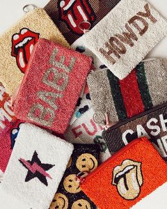 Luxury Hand Beaded Coin Purse Embroidery Zipper Wallet Eco-friendly Lightweight Cotton Canvas Decorative <b>Mini</b> <b>Pouch</b> Cash Holder - Product Image 6