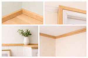 Moulures décoratives en bois de chêne blanc de qualité supérieure, élégantes et modernes, pour couronnes et plinthes - Product Image 5