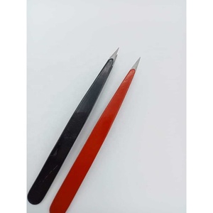 Pince à cils à pointe en fibre pour isolation et volume, pointe lisse pour extensions de cils, pince à cils volume 387, personnalisation gratuite - Product Image 1