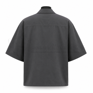 Chaqueta Gris de Manga Corta para Hombre, con Cierre, Estilo Casual, para Trabajo, con Bolsillos Tipo Cargo, Personalizable OEM ODM, Venta al Por Mayor - Product Image 2
