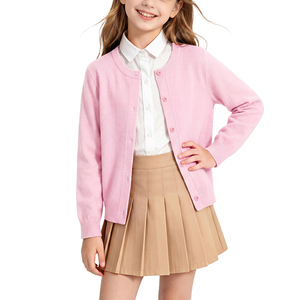 Pulls en tricot bleu marine pour filles, uniforme scolaire, manches longues, boutons, pour enfants de 5 à 12 ans - Product Image 6