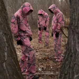 ชุดเซ็ตแทรคสูทลายพรางสีชมพูแบบยูนิเซ็กซ์ เสื้อฮู้ดครอป กางเกงจ็อกเกอร์ สตรีทแวร์ ชุดสองชิ้น แฟชั่น ขายส่ง - Product Image 1