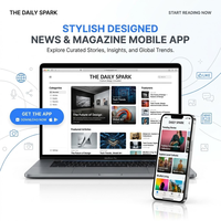 Acheter Élégant Conçu Nouvelles Magazine Application Mobile avec Fonction Personnalisée et Conçu Disponible À Vendre