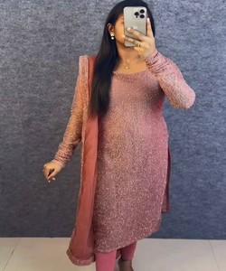 เสื้อปักลายผีเสื้อผ้าฝ้ายพร้อมผ้าคลุมไหล่ สำหรับงานเทศกาล ราคาขายส่ง เสื้อผ้าชาติพันธุ์ ลายวาดมือ สีลาเวนเดอร์ - Product Image 1