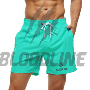 BLOODLINE Pantalones cortos deportivos informales de secado rápido con cordón y cintura media para hombre, color granate - Product Image 2