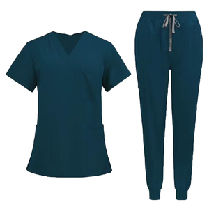 Wholesale Medical <b>Scrubs</b> 75 Polyester 19 Viscose 6 Spandex Healthcare Uniforms Hospital Workwear Custom Logo - Product Image 3
