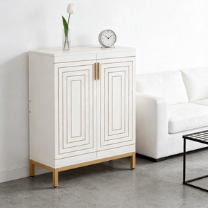 Mobile Portascarpe Moderno in Legno Massello con Ripiani Regolabili per Arredamento Casa - Product Image 5