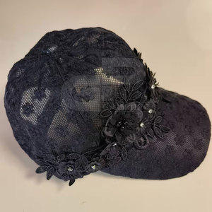 Fashion <b>Women</b> Lace Baseball <b>Hat</b> Decorative Mesh Design Adjustable Headwear For <b>Summer</b> Holidays Outdoor Casual Wear - Product Image 2