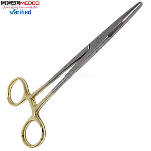 Portaagujas Olsen Hegar SIGAL MEDCO con mango dorado SM-SR-0316 de 5.5 pulgadas, acero inoxidable alemán de primera calidad, manual, para cirugía. - Product Image 2