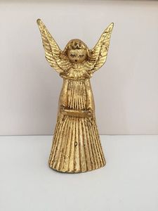 Brass Angel Decorative Statue With Antique Polish For Living Room Console Table And <b>Bedroom</b> <b>Shelf</b> Styling - Product Image 5