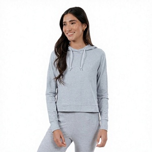 Unisex Extra Large Round Neck Lined Solid 420g Anti-shrink <b>Summer</b> Knitted Casual Sports <b>Hoodie</b> - Product Image 5