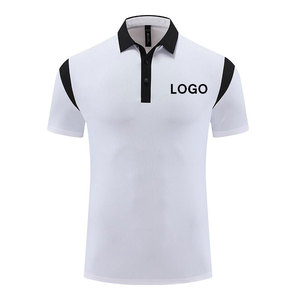 Chemise tendance pour homme à manches courtes bleue avec accents noirs, en tissu tricoté à séchage rapide, style décontracté, avec logo imprimé sur le devant et poche - Product Image 3