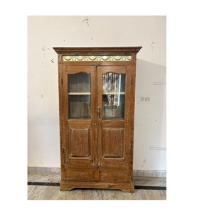 Mueble Almirah Moderno de Madera Maciza Estilo Antiguo Personalizado para Hogar, Comedor, Apartamento, Hospital - Incluye Vidrio - para Uso en Dormitorio y Sala de Estar - Product Image 1