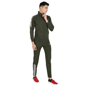 Survêtement de sport pour homme en velours premium, extensible dans les quatre sens, coupe ajustée, couleur unie, confortable, pour l'automne, le jogging et la course à pied - Product Image 5