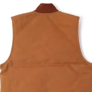 Chaleco de trabajo sin mangas para hombre, transpirable, personalizado, con forro acolchado de invierno, estilo cargo, de lona tejida lavada, para uso urbano - Product Image 4