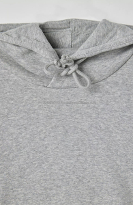 Sweat-shirt à capuche unisexe en coton 100% gris chiné, logo personnalisé, streetwear, coupe ample, épais, OEM - Product Image 3